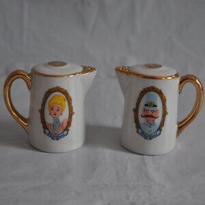 Set of 2 Walt Disney Productions Salt Pepper Shakers Teapot Shaped Vintage Japan